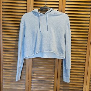La Hearts Light Blue Cropped Hoodie